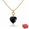Naszyjnik srebrny 925 złocony TURMALIN CZARNY kamienie naturalne SERCE